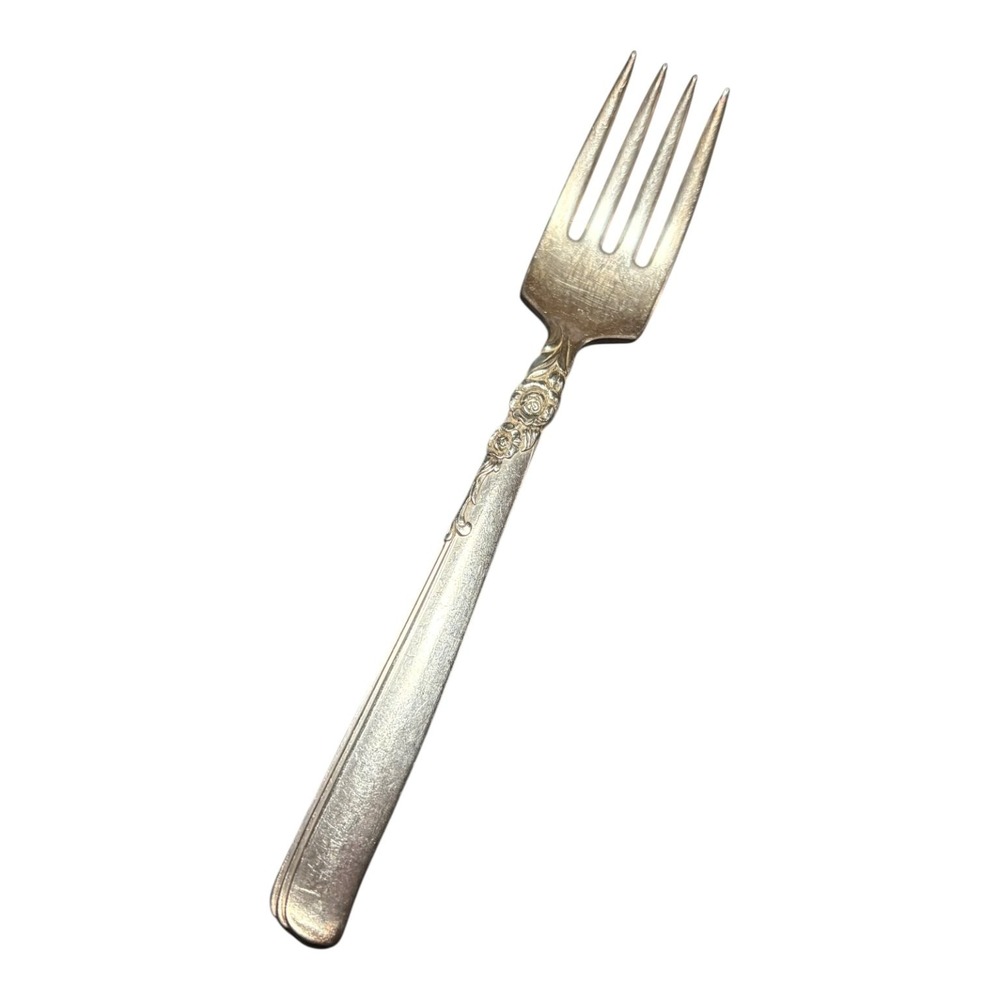 Prestige Salad Fork Silver-Plated Gay Adventure Polished Vintage Floral Ornate